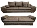 Produktbild: Big-Sofa mit Schlaffunktion und Bettkasten XXL Couch im Vintage Look in Braun