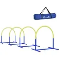 Produktbild: Pawhut Hunde-agility-trainingsgeräte, Hund Agility Set, 4-teilges Agilityset Für Ältere Hunde, Hundetrainigsset Mit Tragetasche, Blau+gelb, 88 X 64 X 95 Cm