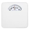 Produktbild: ADLER EUROPE AD 8179 Mechanische Personenwaage – Analoge Waage bis 136 kg, ohne Batterien, mit Metallgehäuse, Antirutschmatte, Kalibrierungsknopf, Weiß – sofort einsatzbereit