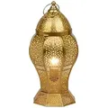Produktbild: Marrakesch Orient & Mediterran Interior Nachttischlampe Orientalische Deko Tischlampe Nachttischlampe Lampe Jaleel Gold, Leuchtmittel nicht im Lieferumfang enthalten, Handarbeit goldfarben