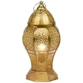 Produktbild: Marrakesch Orientalische Deko Tischlampe Nachttischlampe 40cm groß | Boho Deko Tischleuchte Lampe im Wohnzimmer Schlafzimmer & Kinderzimmer | Tischleuchte Jaleel gold aus Metall E27 Lampenfassung