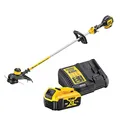 Produktbild: DEWALT 18 Volt Akku-Rasentrimmer DCM561P1 (5,0 Ah Akku, bürstenlos, 33 cm Schnittbreite, Zwei-Stufen-Elektronik, Bumb-Feed Fadenverlängerung, für große Flächen und Gärten, inkl. Akku und Ladegerät)