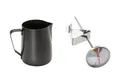 Produktbild: Buddy´s Bar - Barista Edition, Barista Set, 2-teilig, Milchkännchen 0,8 Liter aus Edelstahl schwarz und Thermometer mit Clip 13,5 cm Länge