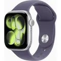 Produktbild: APPLE Watch Series 11 GPS 42mm Silber Aluminium Case mit Purpurne Nebel Sportarmband - M/L