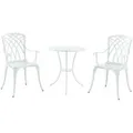Produktbild: casa.pro Bistro-Set, Weiß, Metall, 2-Sitzer, Balkonmöbel, Balkonmöbel-Sets