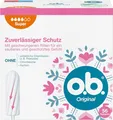 Produktbild: o.b. Tampons Original Super 56 Stk., mit StayDry-Technologie und geschwungenen Rillen für starke Tage, 100 Prozent pflanzlich basierter Tamponkern
