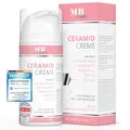 Produktbild: Ceramidcreme 100ml mit 3 essenziellen Ceramiden – plus Bio Aloe Vera, Bakuchiol und Bio Granatapfelkernöl – Vegane Gesichtspflege zur Stärkung der Hautbarriere mit Niacinamiden und Ectoin.