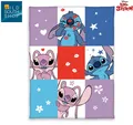 Produktbild: Disney Lilo & Stitch Fleecedecke, Kuscheldecke mit Angel, 130 x 170 cm