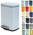 Produktbild: Spirella - Badezimmer Mülleimer mit Fußpedal Modell Akira - Hochwertiger Edelstahl - Leise Schließfunktion Easy-Close - Farbe Eisblau - 5L - Badaccessoires