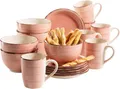 Produktbild: MÄSER Bel Tempo II Frühstücksset 18-tlg. rosa – Keramik Vintage Look,  HANDMADE