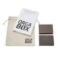 Produktbild: ORGA-BOX Pflegeset für Bambus-Schneidebretter | 2 Schleifblöcke 180er und 320er Körnung | 25 ml Pflegeöl | 1 Mikrofaser-Pflegetuch | 1 Pflegeanleitung
