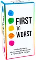 Produktbild: FIRST TO WORST - The Card Game of Polarizing Priorities - How Will Your Friends and Family Rank Things? - for Kids, Adults, Families, Fun Parties and Board Games Night with Your Group