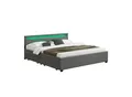 Produktbild: Juskys Polsterbett Lyon 180x200 cm mit Lattenrost, Bettkasten & LED Beleuchtung - grau