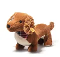 Produktbild: Steiff Kuscheltier Dackel Waldi stehend 30 cm braun mit Halstuch Plüschhund Stofftier