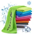 Produktbild: Fit-Flip Kühlendes Handtuch - Ice Cooling Towel und mikrofaser Kühltuch – kühlende Handtücher für Nacken und Hals - Airflip cool Towel für Fitness und Sport - Kühlhandtuch (neon grün, 100x30cm)