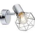 Produktbild: GLOBO Wand Strahler Leuchte Chrom Wohn Arbeits Zimmer Käfig Spot Lampe verstellbar 54802-1 XARA I