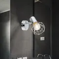Produktbild: Design Wand Strahler Chrom Leuchte Wohn Zimmer Käfig Lampe Flur Spot verstellbar