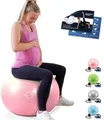 Produktbild: VITALWORXX Gymnastikball für Schwangere, extrem stabil, Sitzball Yogaball Pezziball mit Pumpe, mit Übungen für Schwangerschaft, Geburt, Gesundheit,