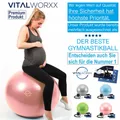 Produktbild: VITALWORXX Gymnastikball VITALWORXX Gymnastikball für Schwangere, extrem stabil, mit Pumpe, Hohe Materialstärke, Anti-Burst-System
