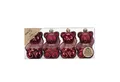 Produktbild: MAGIC by Inge Christbaumschmuck, Christbaumschmuck Teddybären 8cm Kunststoff 4er Set - Bordeaux Red
