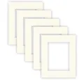 Produktbild: nielsen Conservation Passepartout Karton 1,5 mm | 5er Set | Außenformat 24x30 cm für Bildformat 15x20 cm | Cremeweiß | strukturierte Oberfläche
