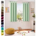 Produktbild: heimtexland ® Dekoschal Baumwolle Uni Blickdicht Vorhang Schlaufenschal Gardine Kinderzimmer Pastell Mint HxB 160x125 Typ625
