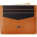 Produktbild: Gentlemen's Kartenetui - Kreditkartenetui aus Echtleder mit Münzfach & RFID-Schutz - Slim Wallet Herren - Geldbeutel mit Scheinfach & Tracker-Fach - Hellbraun/Braun