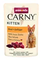 Produktbild: animonda Carny Kitten Katzenfutter nass Rind + Geflügel, 12 Portionsbeutel (12 x 85g), getreidefreies Katzen Nassfutter ohne Zucker, mit frischen fleischigen Zutaten