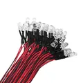 Produktbild: 50 Stücke Vorverdrahtete LED, 12V Dioden Licht, 5mm LEDs, 20cm Kabel, Rot