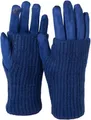 Produktbild: styleBREAKER Damen 3 in 1 Touchscreen Handschuhe mit abnehmbarer Strick Stulpe | Winterhandschuhe | 3 Tragevarianten | Weich warm elastisch in vielen Farben, Farbe:Navy