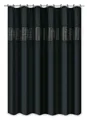 Produktbild: Clever-Kauf-24 Duschvorhang Textil-Duschvorhang Linie schwarz silber mit Pailletten BxH 180x200cm Breite 180 cm