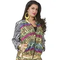 Produktbild: Funny Fashion Kostüm Rapperin Hip Hop Jacke für Damen, tierprint bunt 40 / 42 | 40 / 42