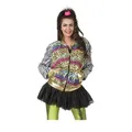 Produktbild: Funny Fashion Damen Kostüm 80er 90er Jahre Blouson Jacke Rapperin Hip Hop Tierprint bunt Karneval (40/42)