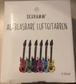 Produktbild: Schramm® 6er Pack Luftgitarren Bunt 100cm in 6 Farben Luft Guitar aufblasbar Neu