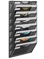 Produktbild: EasyPAG 8 Fächer Metall A4 Zeitschriftenhalter Wand Zeitschriften Wandhalter Aktenablage Dokumentenhalter Hängend Magazin Organizer Flyerhalter Prospektspender,Schwarz