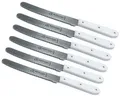 Produktbild: Marsvogel - 6 Stück Tafelmesser mit Wellenschliff - POM spitz Weiß - Made in Solingen