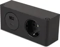 Produktbild: kalb | 2-fach Steckdosenleiste, 230V Steckdose und USB A/C Anschluss schwarz