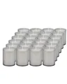 Produktbild: Sovie CANDLES Refill Kerzen Grau 24 Stück - Kerze in Kunststoff-Hülle - ca. 24 Stunden Brenndauer - Kerzen Deko Innen & Außen - Schützt Glas & Dekoration