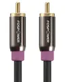 Produktbild: FosPower PREMIUM Mono Subwoofer Kabel[3m Lang] RCA Audiokabel Koax/1 Cinch x 1 Cinchkabel/Soundkabel[24k Vergoldet|Mehrfach Geschirmt]