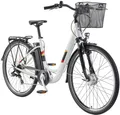 Produktbild: Telefunken E-Bike Cityrad Multitalent RC822, 7 Gang Shimano Tourney Schaltwerk, Kettenschaltung, Frontmotor, 531,3 Wh, (2 V-Bremsen, Beleuchtung, Straßenzulassung, ca. 100 km Reichweite), Elektrofahrrad, Damen Herren, 28 Zoll, 36,9 V, 531,3 Wh Akku, Pedelec