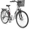 Produktbild: Telefunken E-Bike, Weiß, Metall, 114.5 cm, Akkustatusanzeige, Seitenständer, Antirutschpedale, Beleuchtung vorne und hinten, Geschwindigkeitsanzeige, LED-Beleuchtung, Rücklicht, Reflektoren, Pedale mit Ledersattel, Freizeit, E-Mobilität, E-Bikes