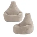 Produktbild: Icon Dalton Sitzsack Kinder, Beige, 2er Pack, Flauschiger Cord Stoff, Sitzsack Cord mit Füllung, Bequemer Kinder Gaming Sessel, Kuschelsessel, Lese Sessel, Schlafzimmer, Kinderzimmer, Spielzimmer