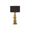 Produktbild: Licht-Erlebnisse Tischleuchte Stoff Resin Affen 51,5 cm hoch E27 in Gold Schwarz Modern dekorative Tischlampe Wohnzimmer Nachttischlampe Schlafzimmer