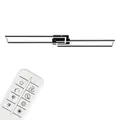 Produktbild: BRILONER - LED Deckenlampe mit Fernbedienung, dimmbar, einstellbar von warmweiß bis neutralweiß, LED Lampe, Deckenleuchte, Wohnzimmerlampe, Schlafzimmerlampe, Küchenlampe, 110x24,8x7,8 cm, Schwarz