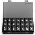 Produktbild: Tablettenbox 7 Tage 3 Fächer Pillendose Pillenbehälter Medikamente Schwarz