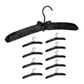 Produktbild: Relaxdays 40 x Kleiderbügel Satin, weich gepolstert, 360° drehbarer Haken, dekorative Schleife, Satinbügel, 38 cm breit, schwarz