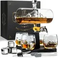 Produktbild: Whisiskey – Whisky Karaffe Set - Whiskey Geschenkset – Geschenke für Männer – Dekanter 1000ML, Geschenkbox, Whisky Gläser, Whiskey Steine,... - Bronze