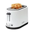 Produktbild: TZS First Austria Doppel Kurzschlitz Toaster, 2 Scheiben, weiß, 750W, 7 Stufen, Warmhalte- und Auftaufunktion, inkl. Krümelschale
