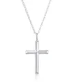 Produktbild: Kuzzoi Exklusive Herren Halskette glänzend poliert mit Kreuz Anhänger (30 mm) im Basic Style, Massive Kette für Mann und Freund mit religiösem Kreuz aus 925 Sterling Silber, Länge 60 cm (silber)