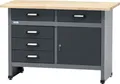 Produktbild: Werkbank Küpper 1200 x 840 x 600 mm 5 Schubladen 1 Tür grau